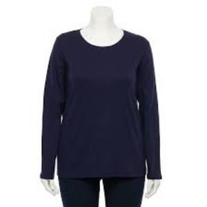 Croft and Barrow Classic Crewneck Long Sleeve Tee